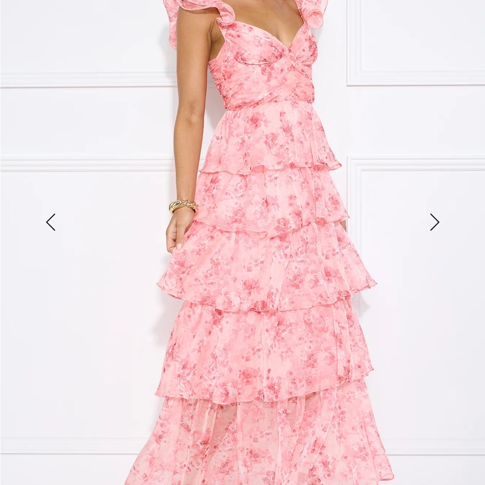 Hello Molly Pink Ruffled Tiered Maxi Dress - Picture 5 of 8